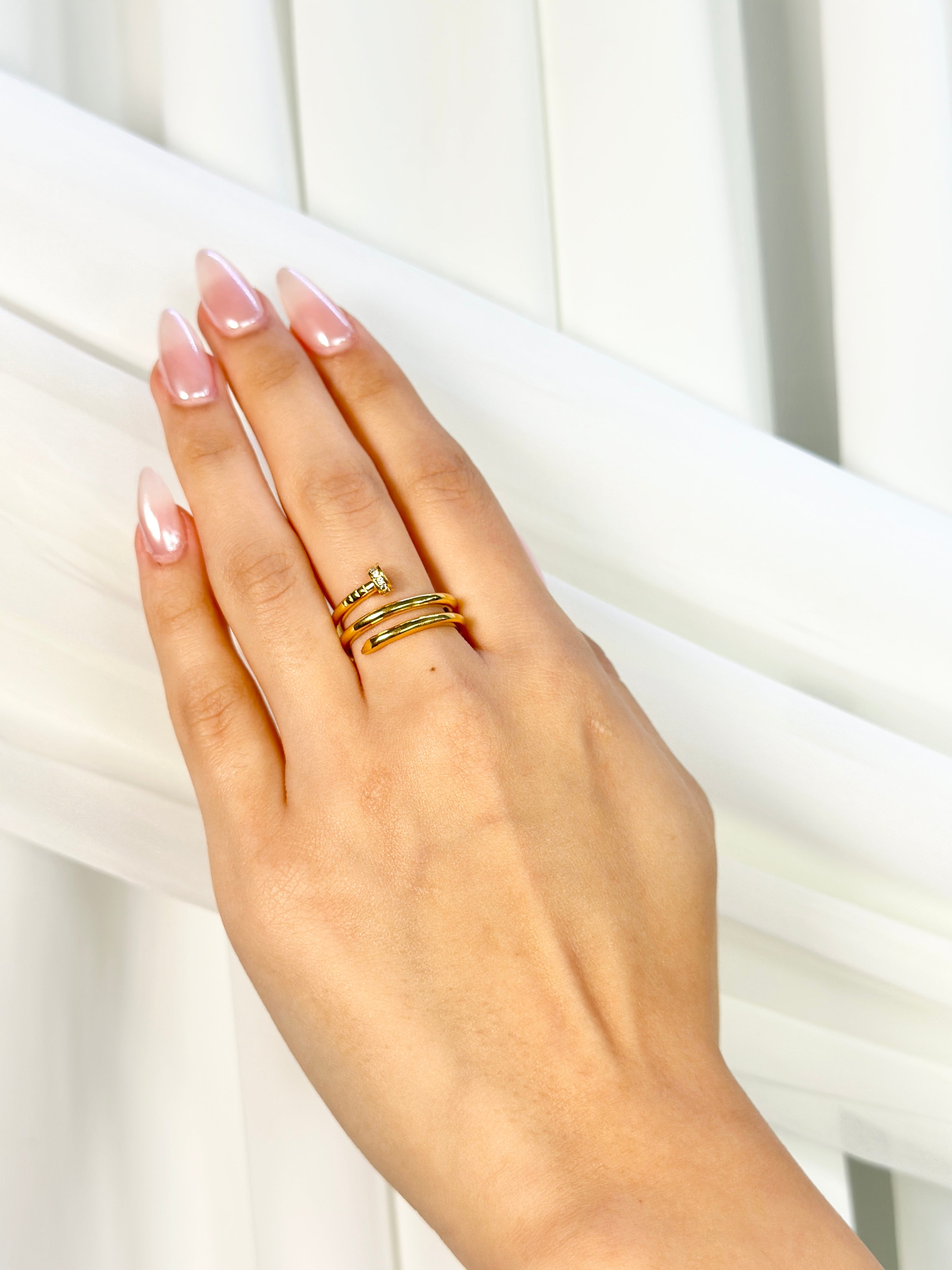 Buy The Key House Valentines Stylish Combo of Hug Ring and Nail Ring Screw  Design Latest Trendy Ring Couple Rings for Women and Men and Gift Promise  Golden Combo Pack of 2